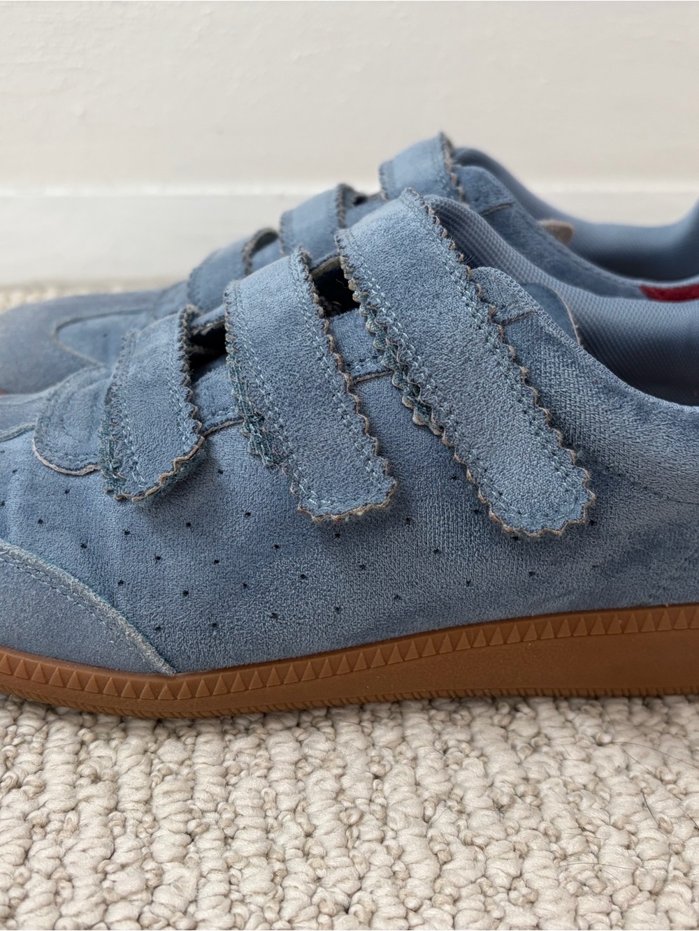 Steve Madden Light Blue Suede Velcro Sneakers